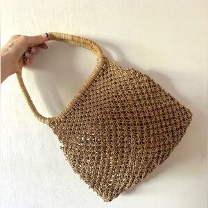 Woven Tan Handbag